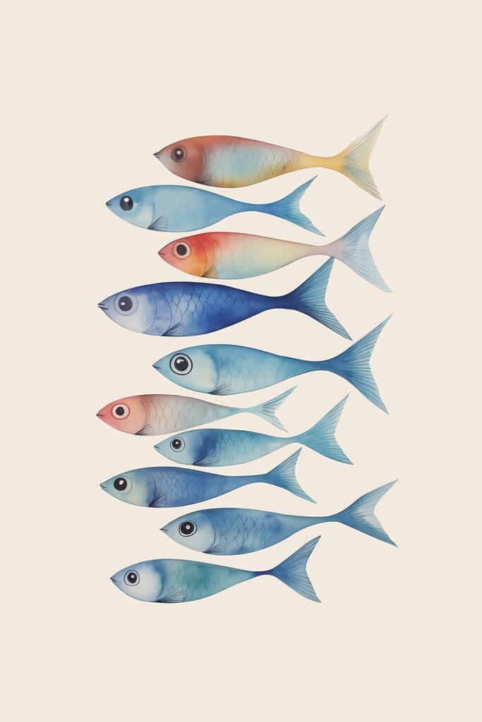 Group of fish with different colors Group of fish with different colors
