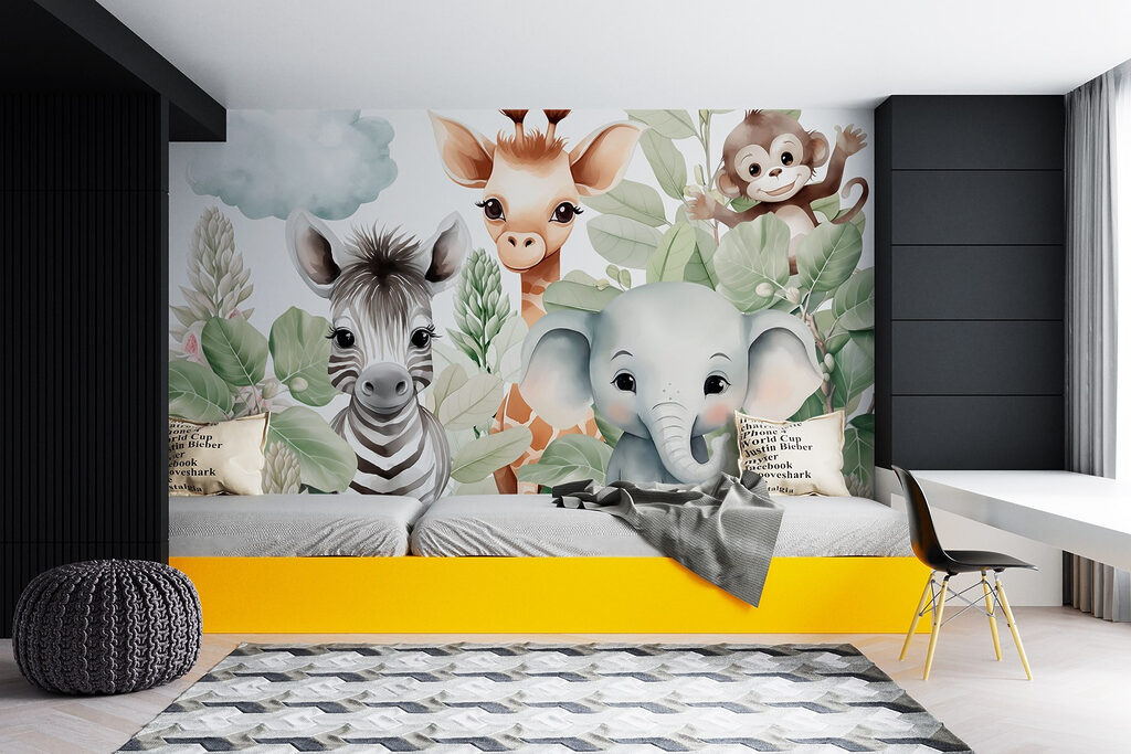 Group of animals with leaves Group of animals with leaves