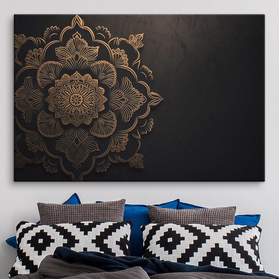 Tableaux Motif floral complexe sur fond sombre