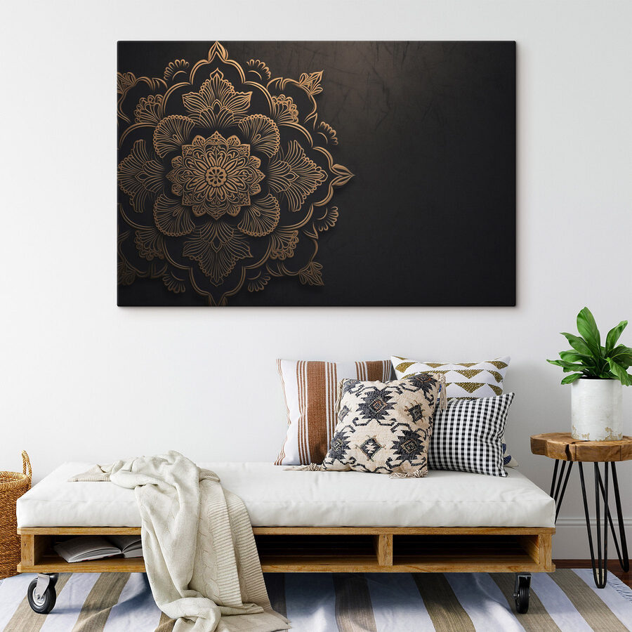 Tableaux Motif floral complexe sur fond sombre – Image 3