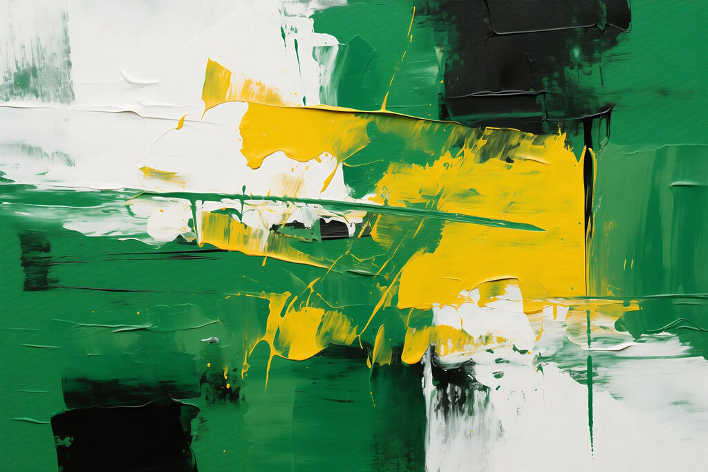 Painting of green and yellow paint