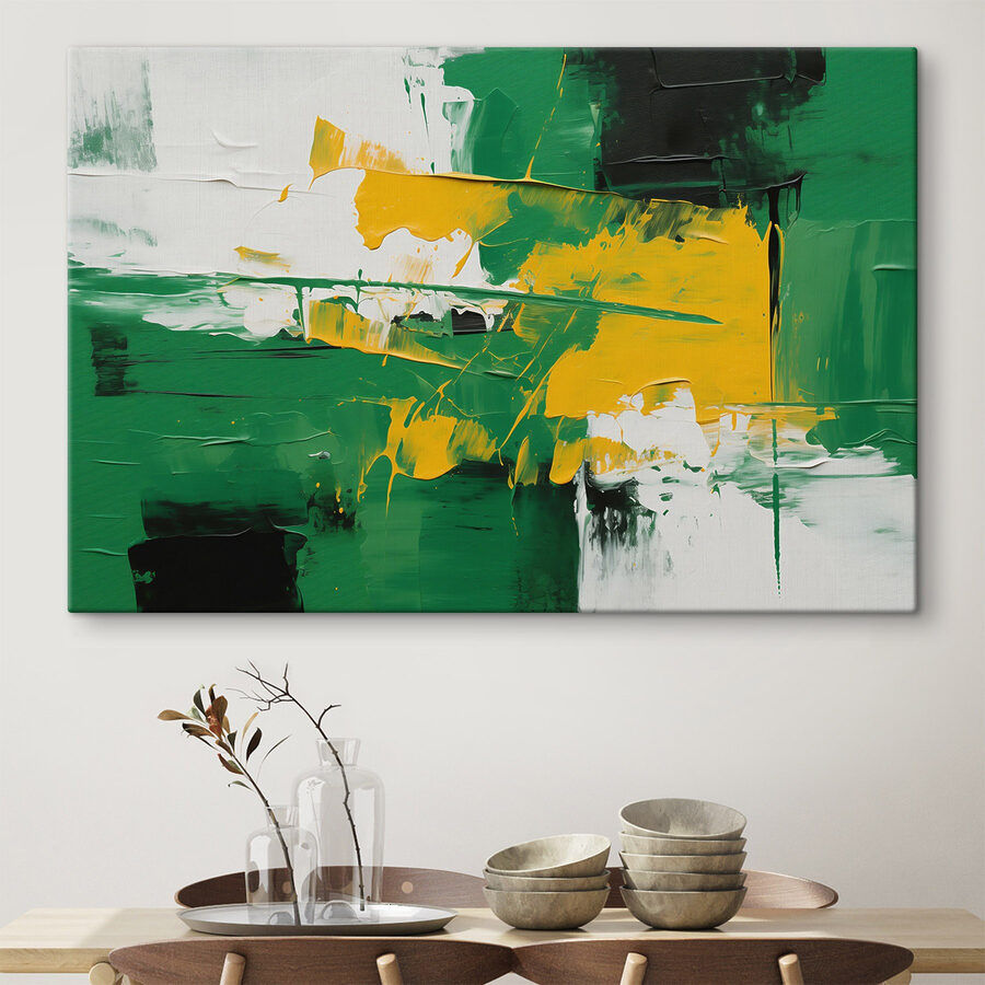 Peinture verte et jaune
