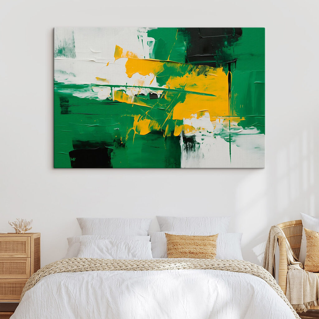 Painting of green and yellow paint
