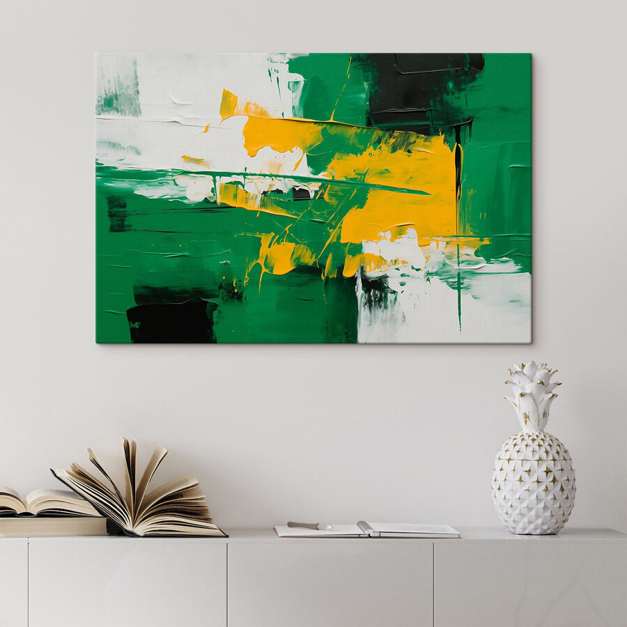 Peinture verte et jaune