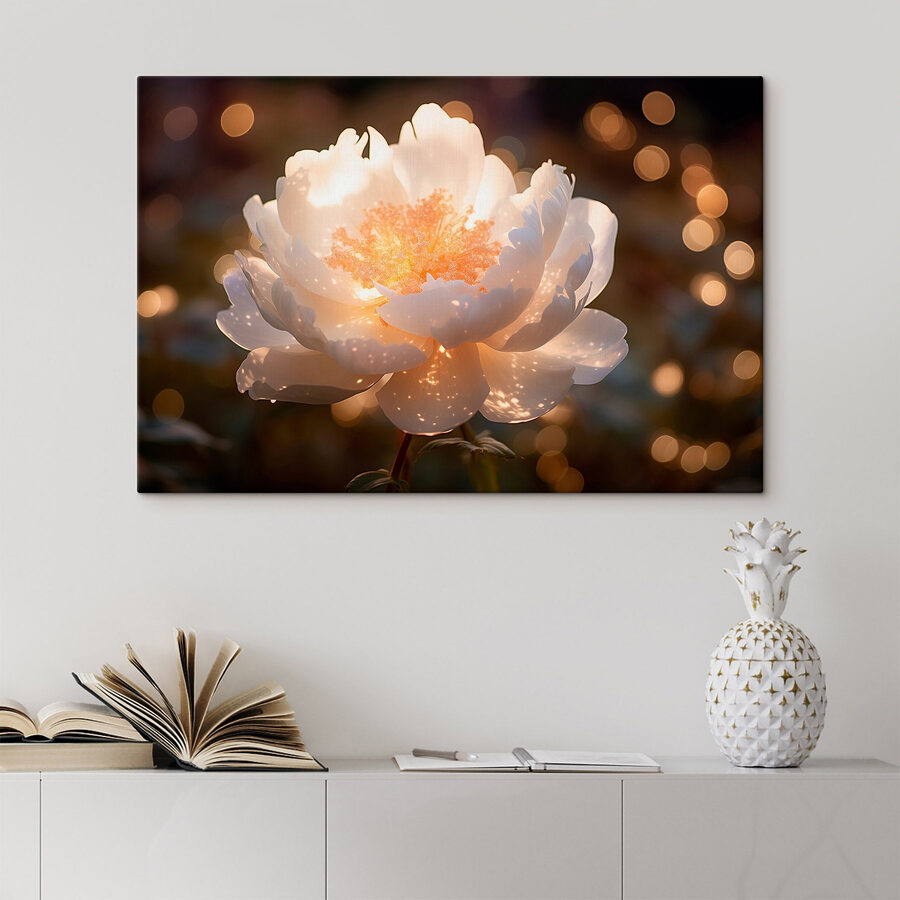 Fleur blanche avec centre jaune