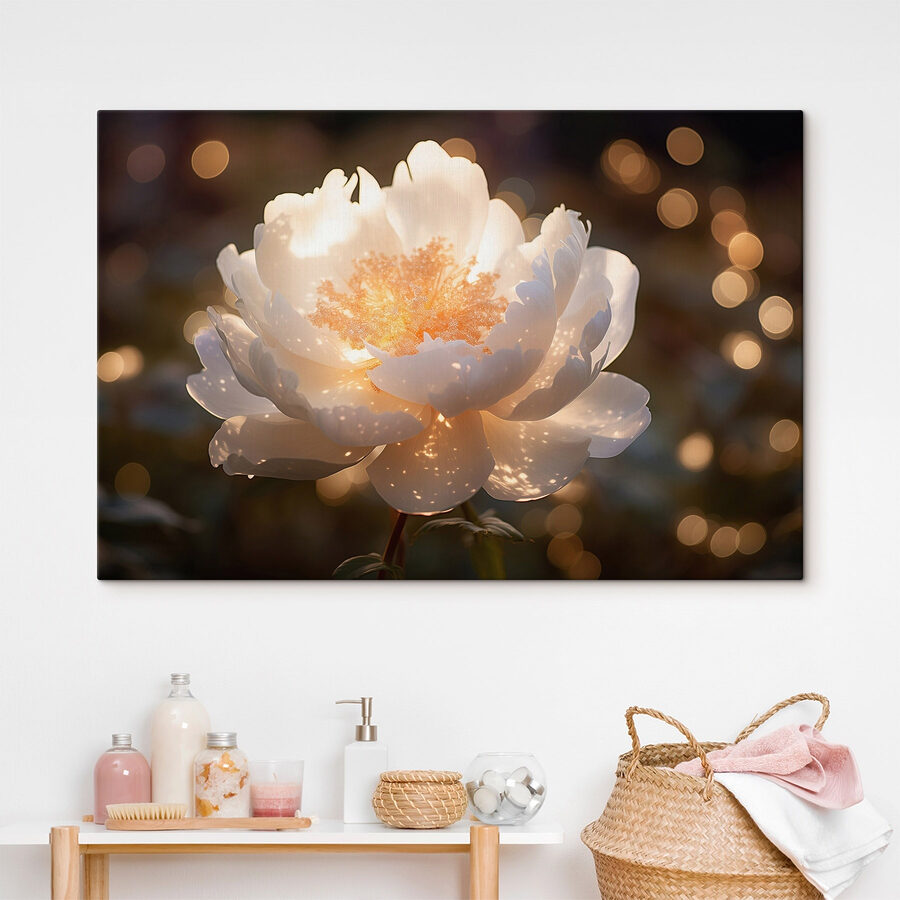 Fleur blanche avec centre jaune