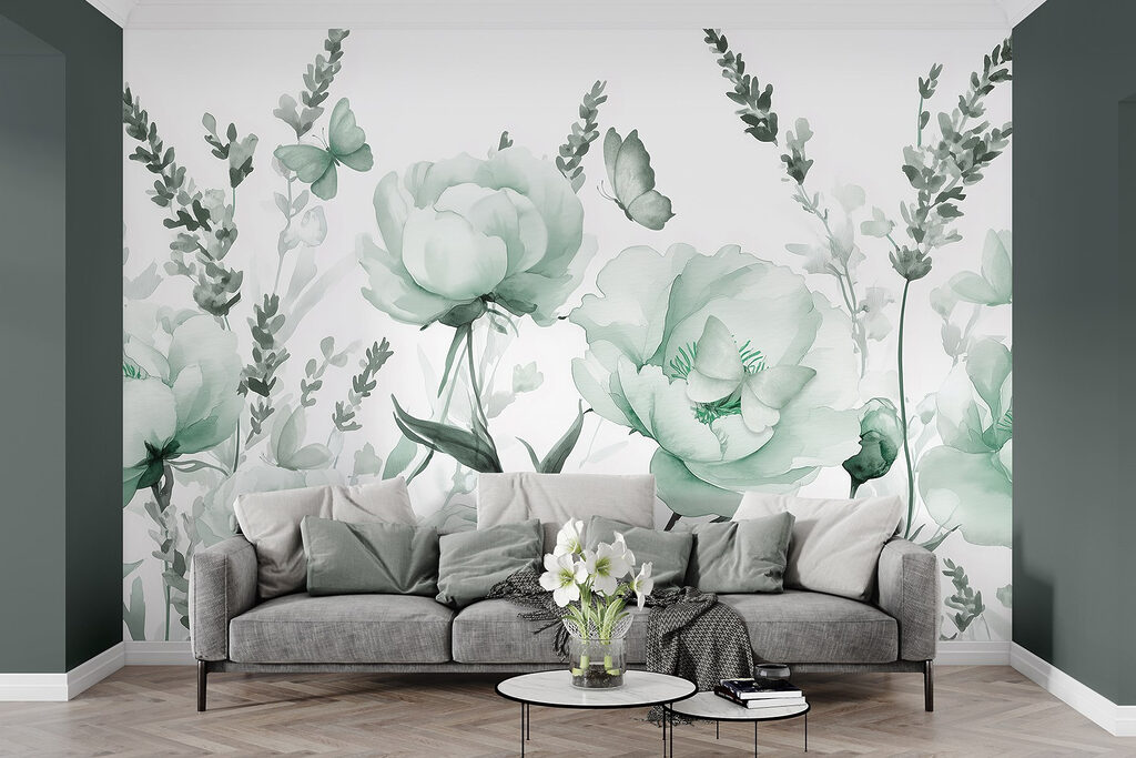 Delicate blooms in soft green hues