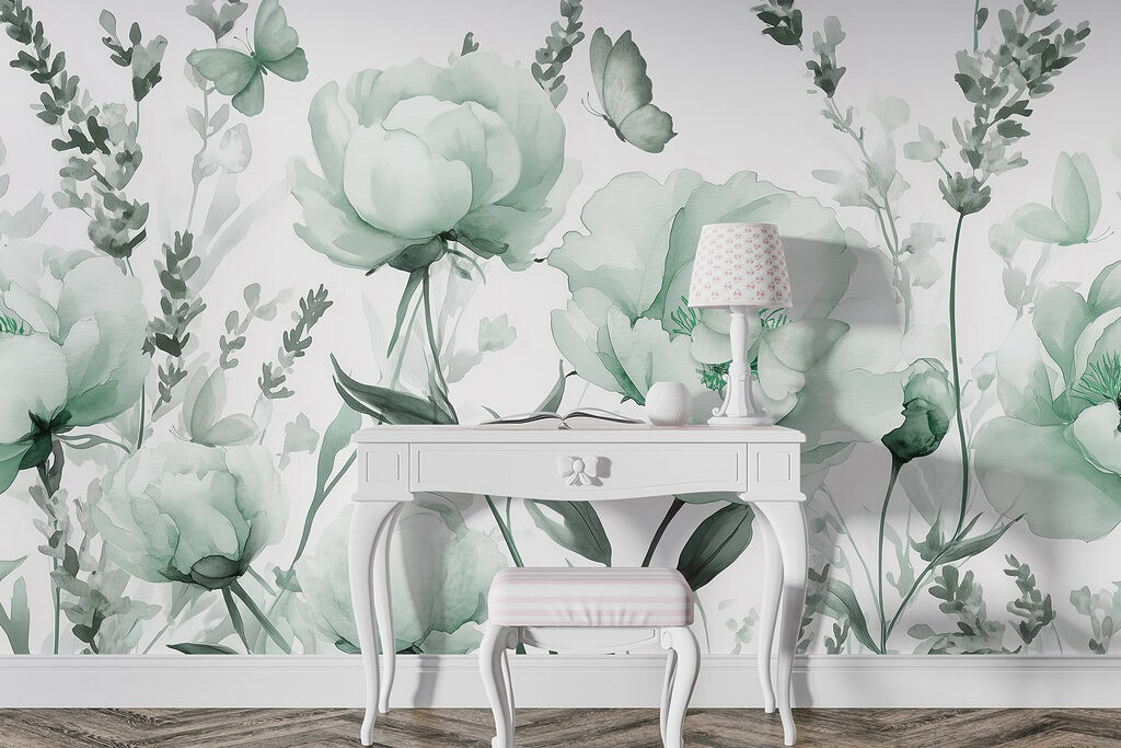 Delicate blooms in soft green hues