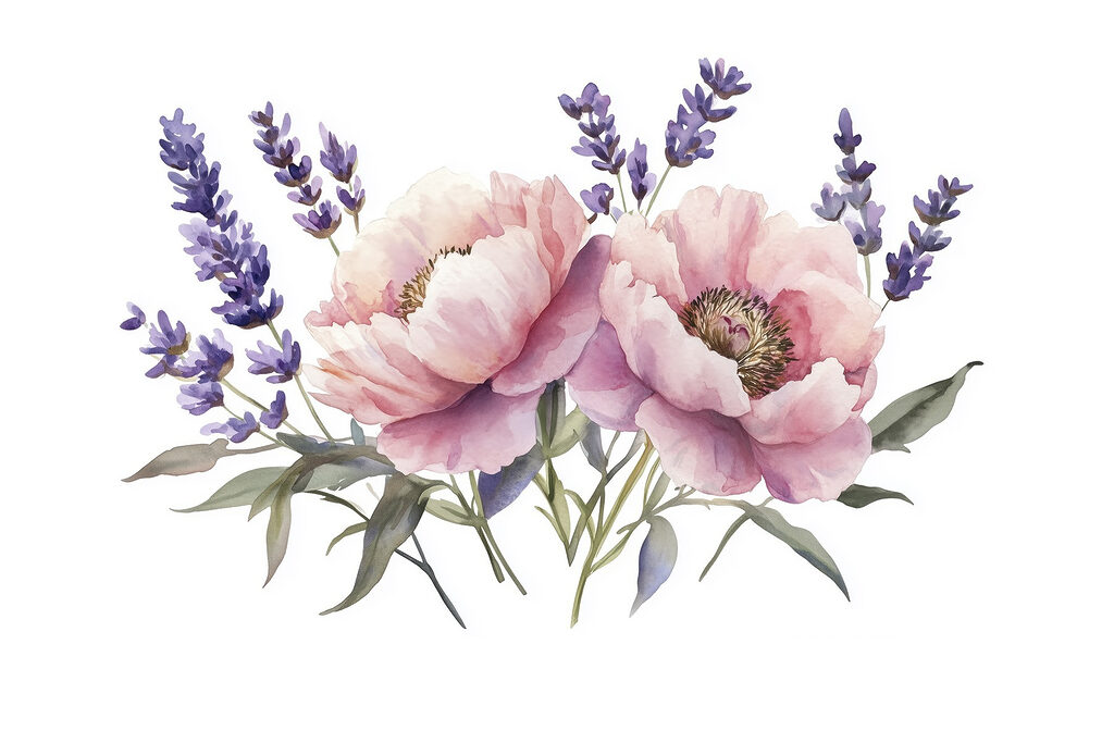 Aquarelle de fleurs et de feuilles Aquarelle de fleurs et de feuilles