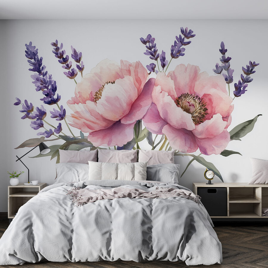 Aquarelle de fleurs et de feuilles