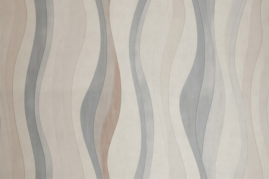 Papier peint blanc et gris avec des lignes ondulées