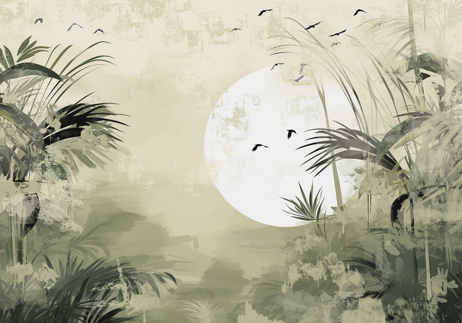 Peinture d'une forêt tropicale
