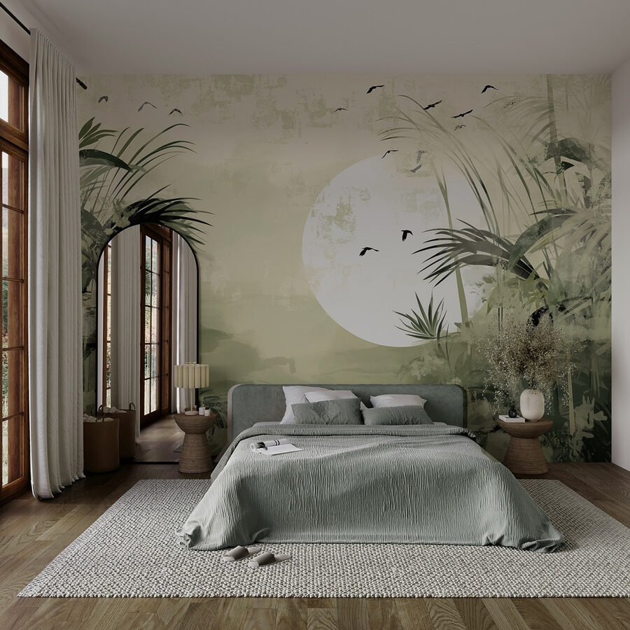 Peinture d'une forêt tropicale