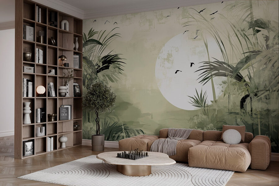 Peinture d'une forêt tropicale