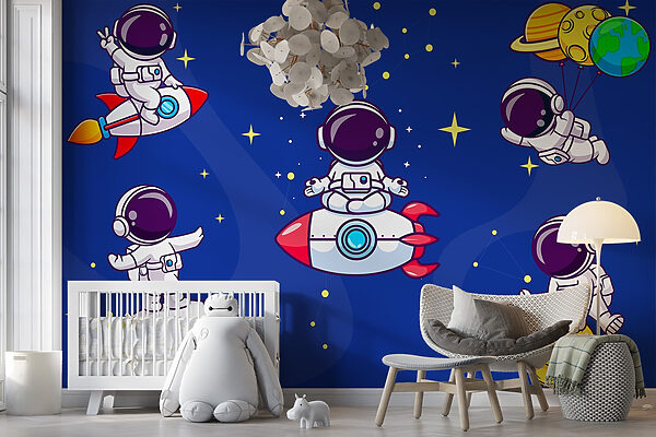 Dessin animé d'un astronaute dans l'espace Dessin animé d'un astronaute dans l'espace