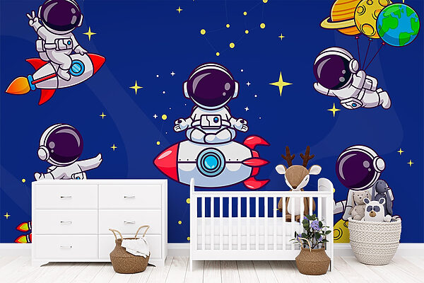 Dessin animé d'un astronaute dans l'espace Dessin animé d'un astronaute dans l'espace