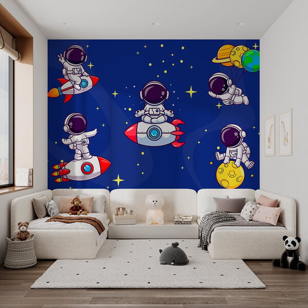 Dessin animé d'un astronaute dans l'espace Dessin animé d'un astronaute dans l'espace