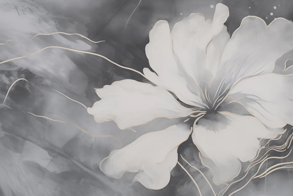 Fleur blanche sur fond noir et blanc Fleur blanche sur fond noir et blanc