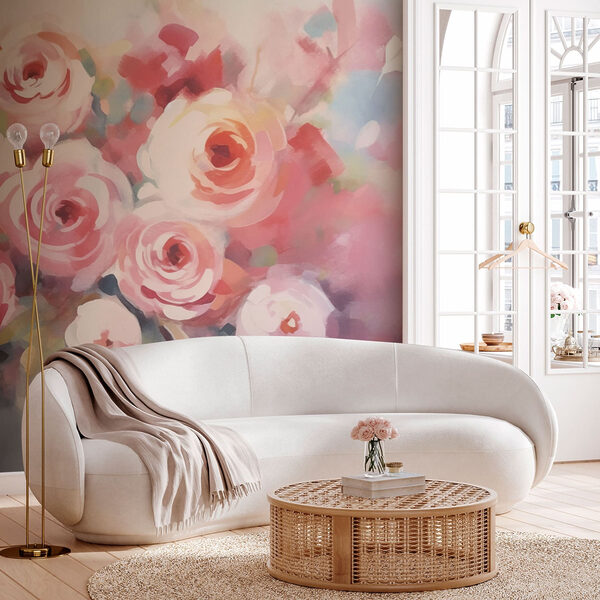 Peinture de fleurs sur une surface blanche Peinture de fleurs sur une surface blanche