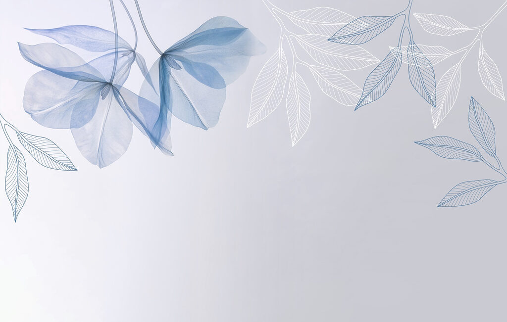Feuilles bleues et blanches Feuilles bleues et blanches