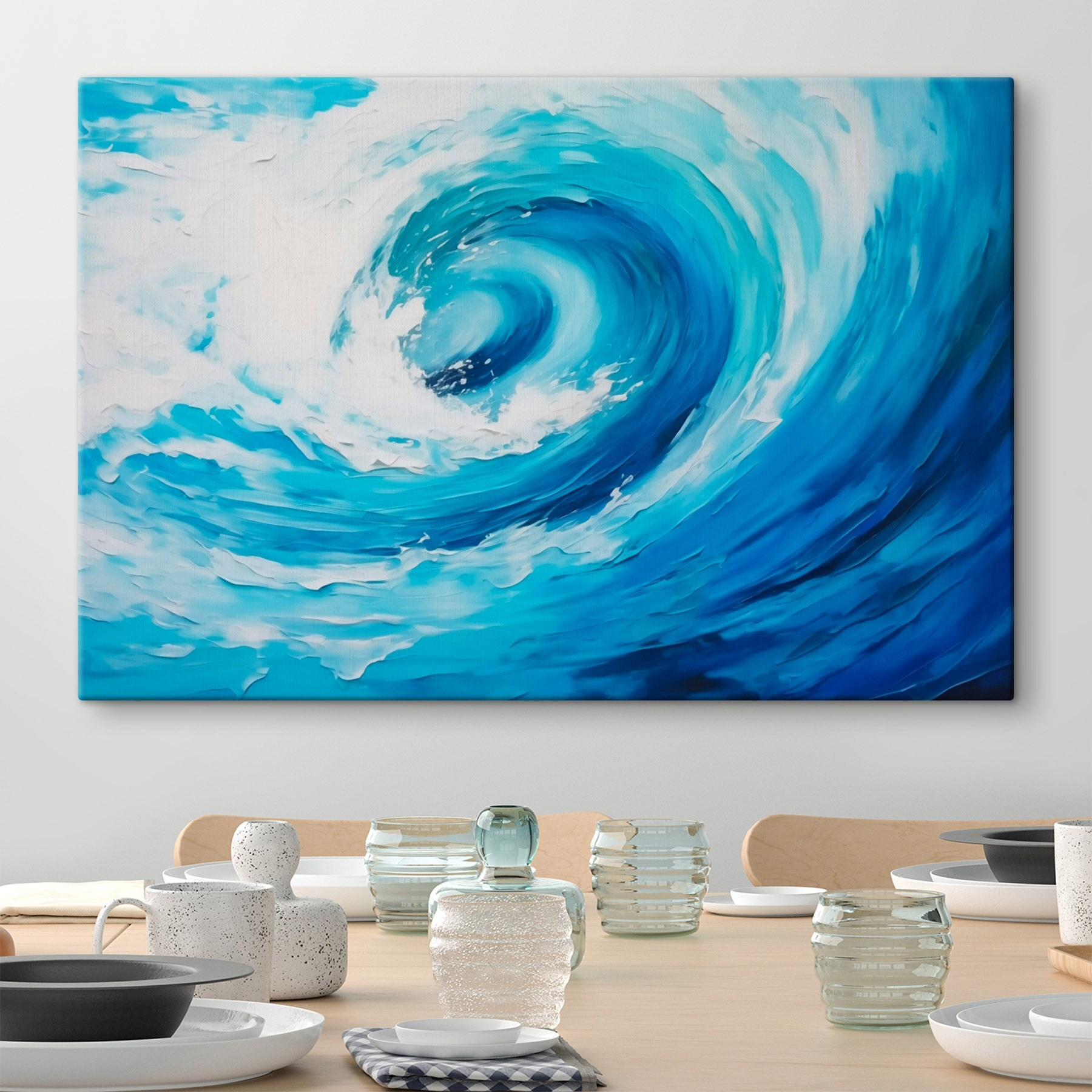 Blue and white swirl