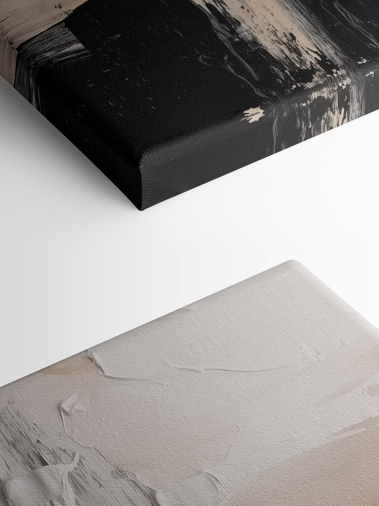 White and black paint on a white surface White and black paint on a white surface