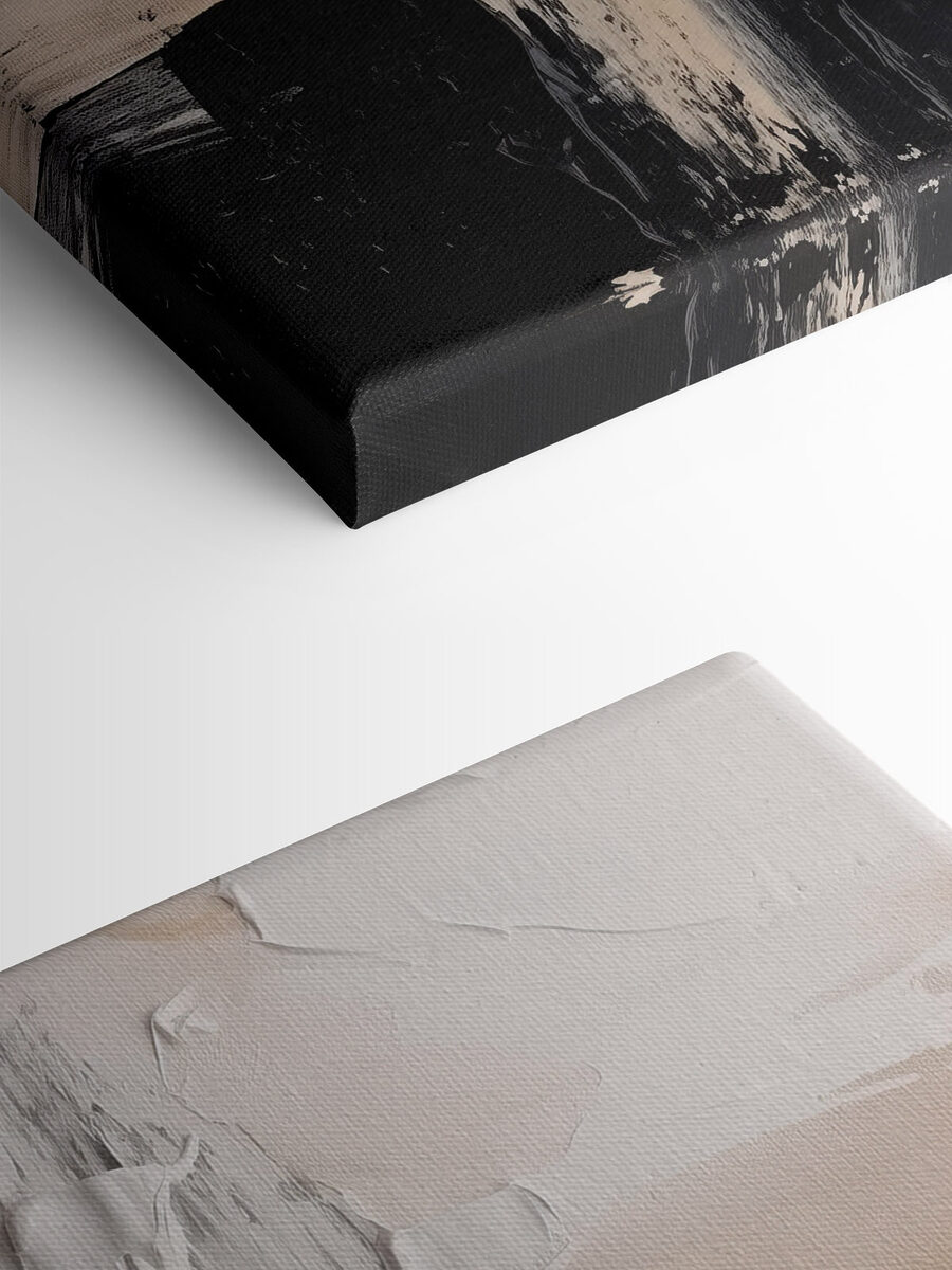 Peinture blanche et noire sur une surface blanche