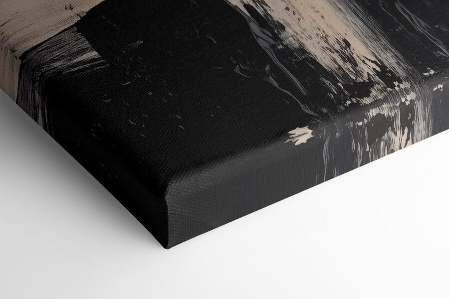 Peinture blanche et noire sur une surface blanche
