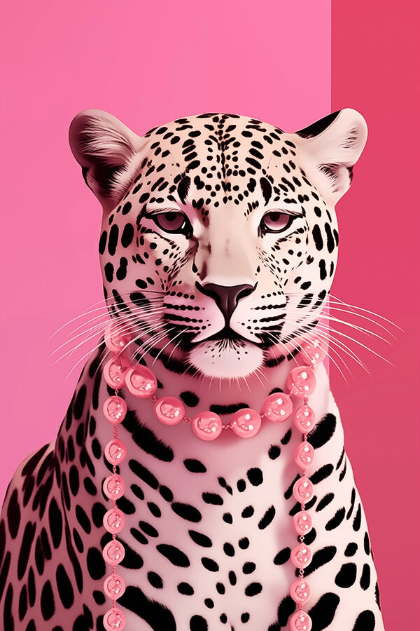 Léopard avec collier Léopard avec collier
