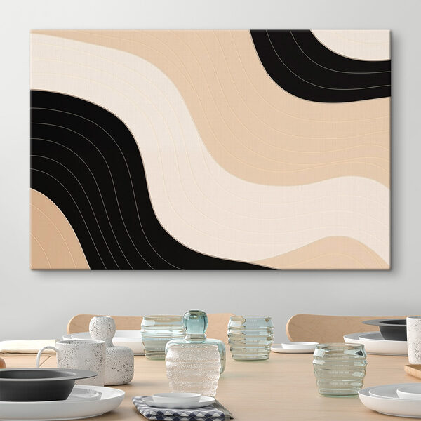 Lignes ondulées noires et blanches Tableaux Lignes ondulées noires et blanches
