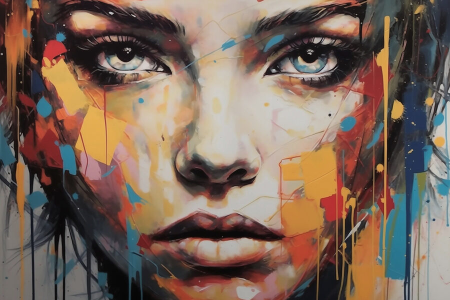 Peinture d'un visage de femme