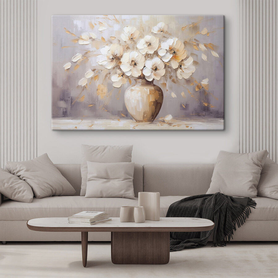 Peinture de fleurs dans un vase