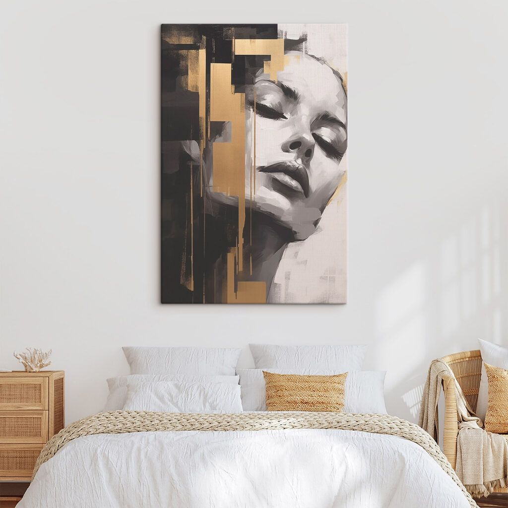 Painting of a woman's face Painting of a woman's face