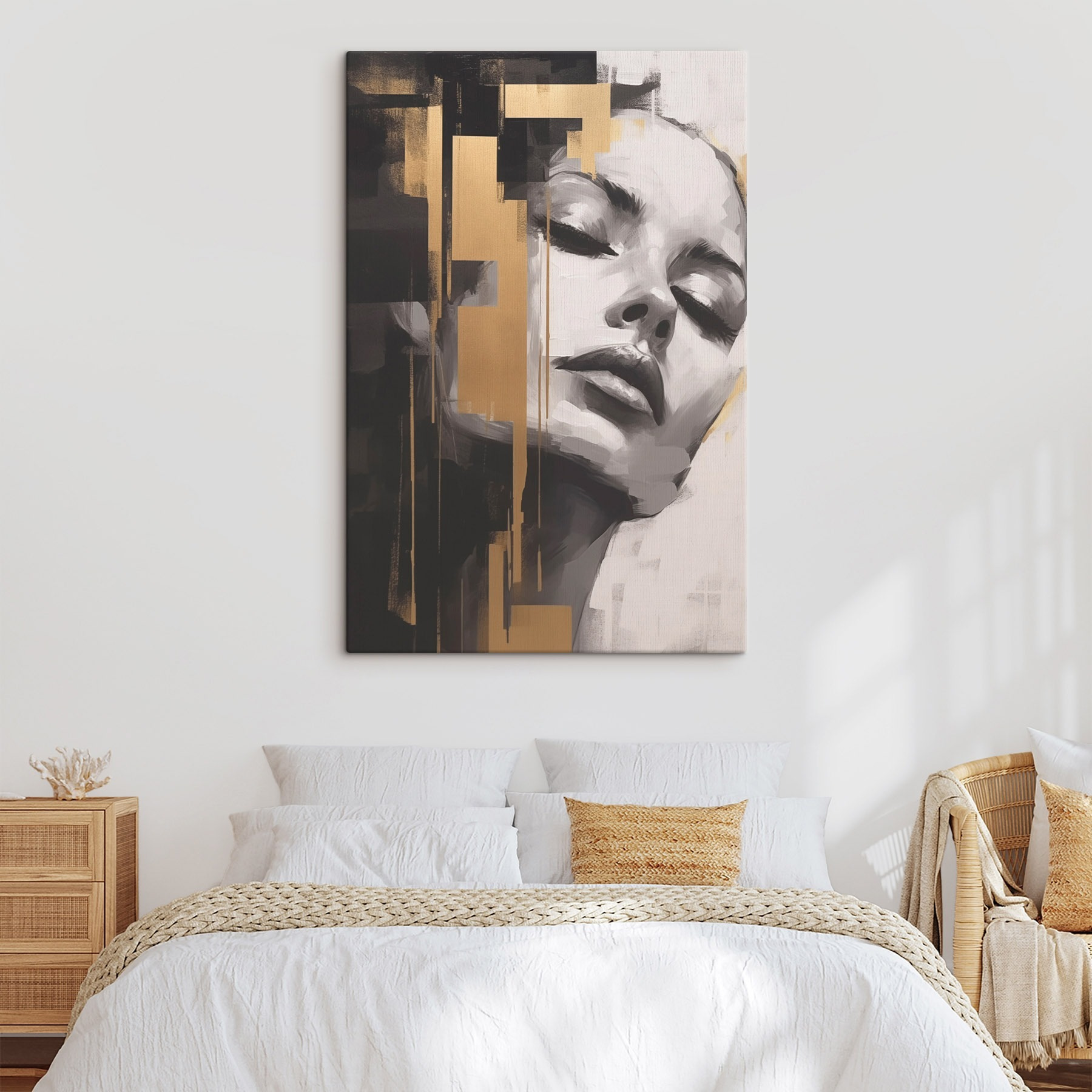 Painting of a woman's face Painting of a woman's face