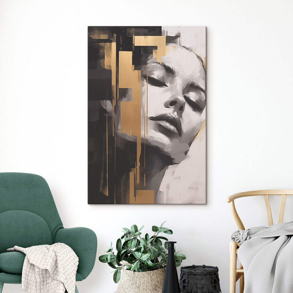 Painting of a woman's face Painting of a woman's face