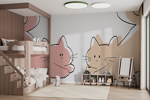 Couple de chats couchés Couple de chats couchés