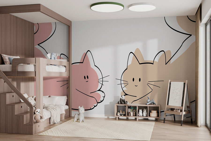Couple de chats couchés