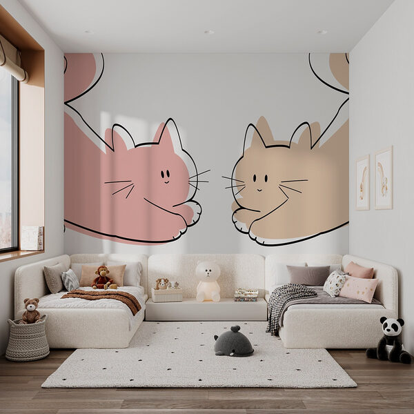 Couple de chats couchés Couple de chats couchés