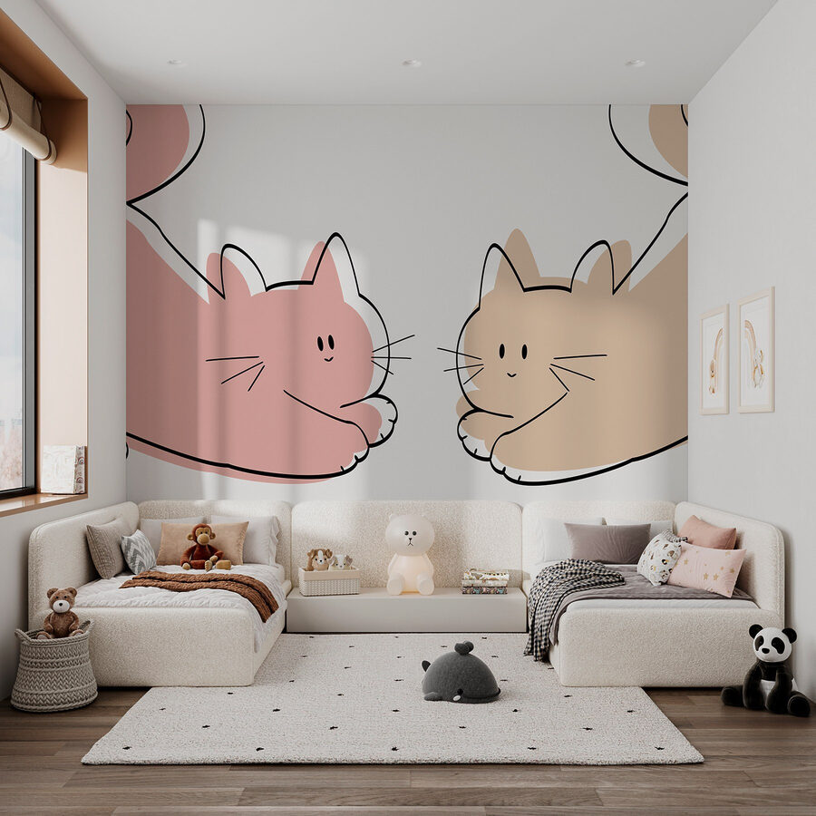 Couple de chats couchés
