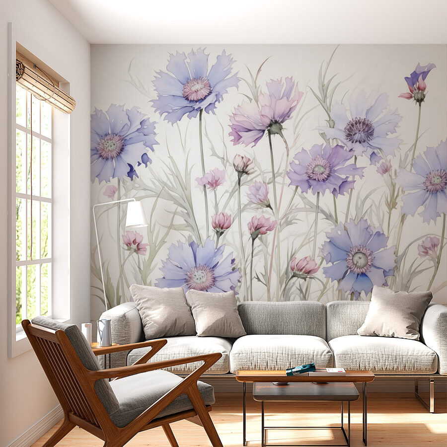 Peinture de fleurs sur fond blanc