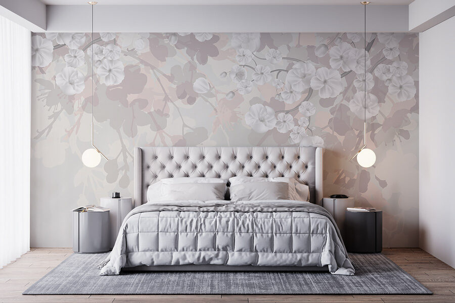 Fleurs blanches sur fond blanc