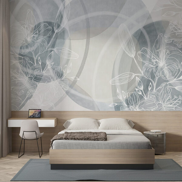 Fleurs blanches sur fond gris Fleurs blanches sur fond gris