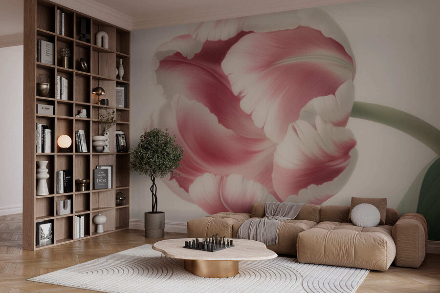 Papier peint Délicate tulipe rose en fleur – Image 2