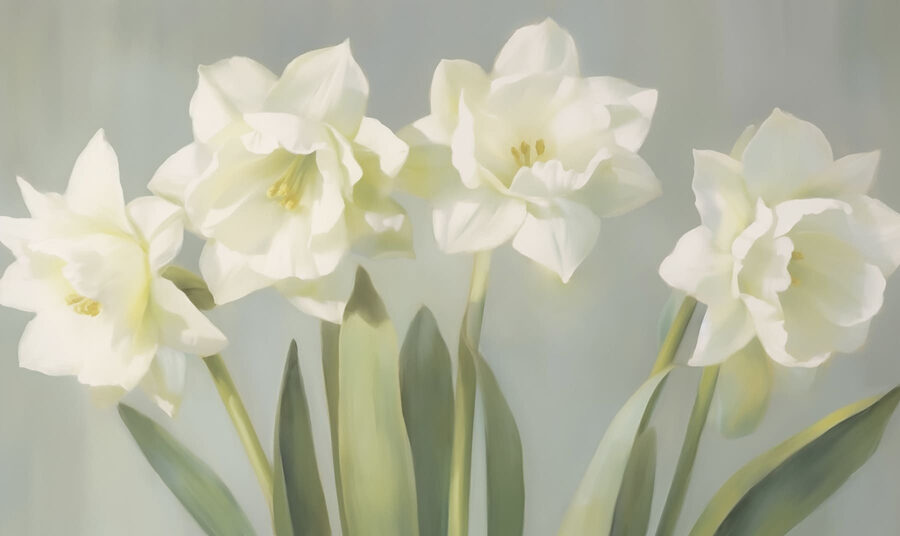 Groupe de fleurs blanches