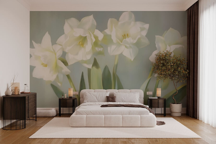 Groupe de fleurs blanches