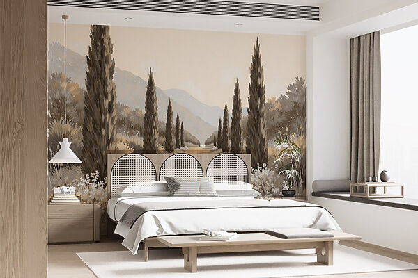 Paysage avec arbres et fleurs Paysage avec arbres et fleurs