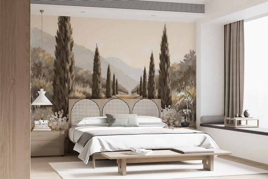Paysage avec arbres et fleurs Paysage avec arbres et fleurs