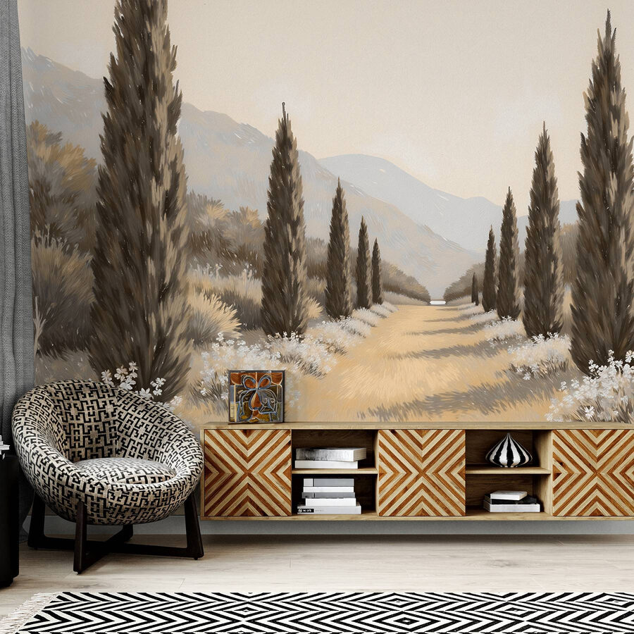 Paysage avec arbres et fleurs Paysage avec arbres et fleurs