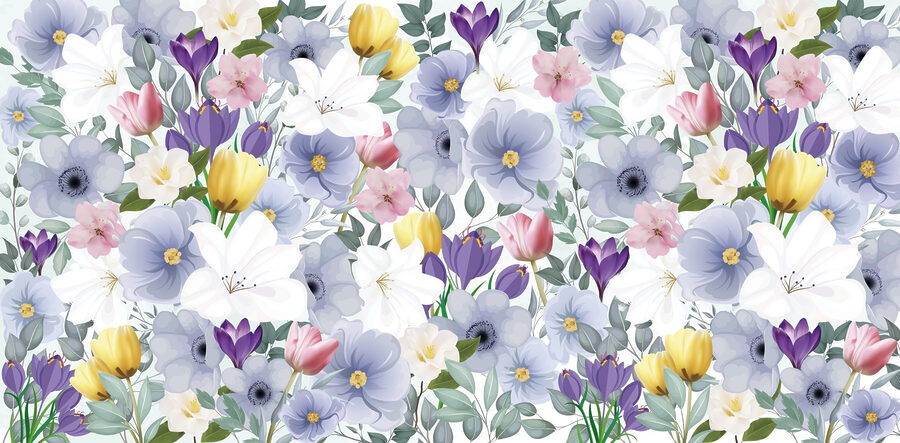 Groupe de fleurs avec feuilles Groupe de fleurs avec feuilles