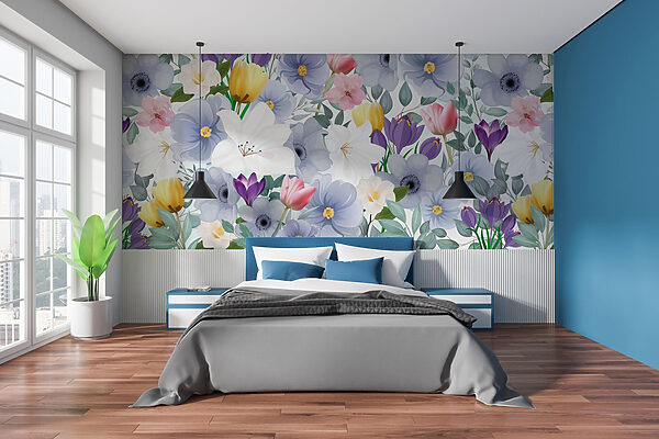 Groupe de fleurs avec feuilles Groupe de fleurs avec feuilles